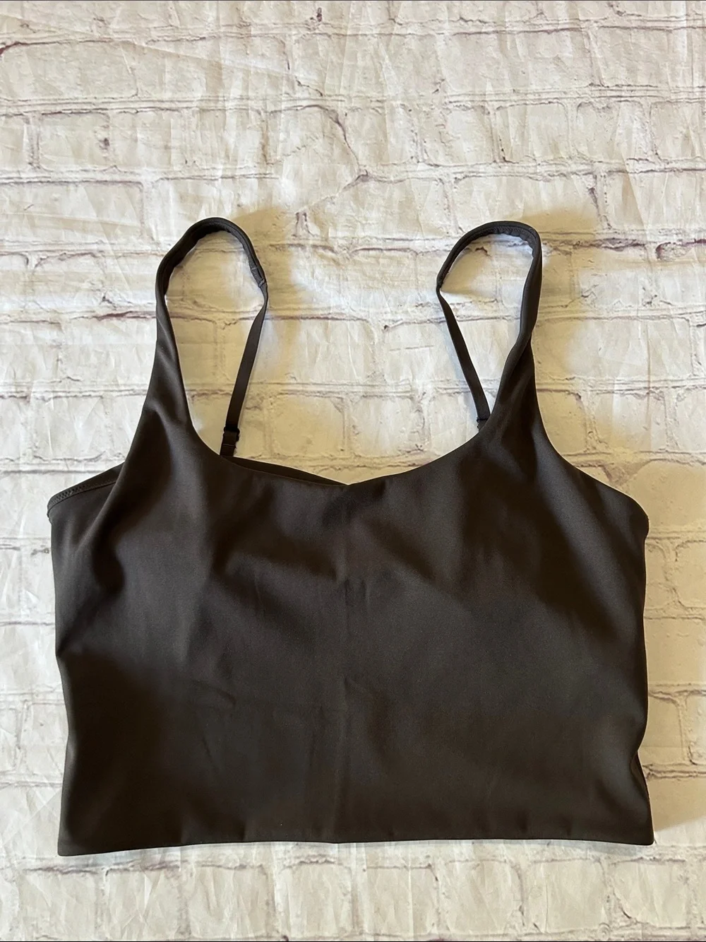 💜Athleta Bodymove Cropped Cami Tank in Truffle Size Small Lined No Padding - Picture 3 of 7